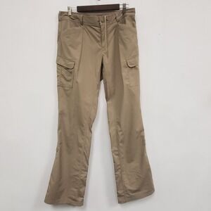 North‎ Face Womens Wide Leg Nylon Blend Hiking Pants Size 12 Beige Drawstring
